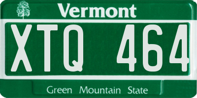 VT license plate XTQ464