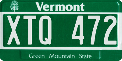 VT license plate XTQ472