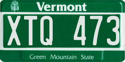 VT license plate XTQ473