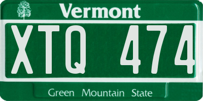 VT license plate XTQ474