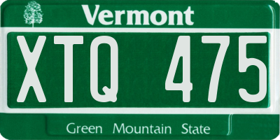 VT license plate XTQ475