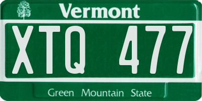 VT license plate XTQ477