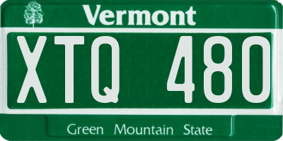 VT license plate XTQ480