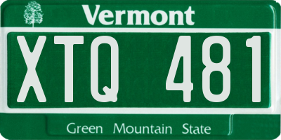 VT license plate XTQ481