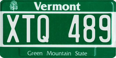 VT license plate XTQ489