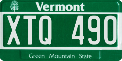 VT license plate XTQ490