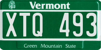 VT license plate XTQ493