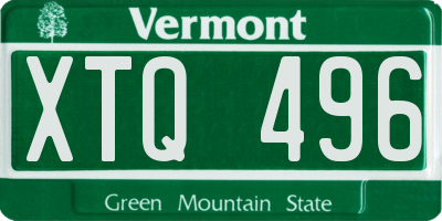 VT license plate XTQ496