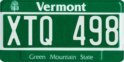 VT license plate XTQ498