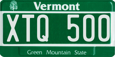 VT license plate XTQ500