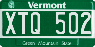 VT license plate XTQ502