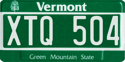 VT license plate XTQ504