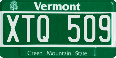 VT license plate XTQ509