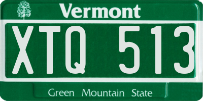 VT license plate XTQ513