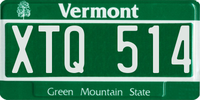 VT license plate XTQ514