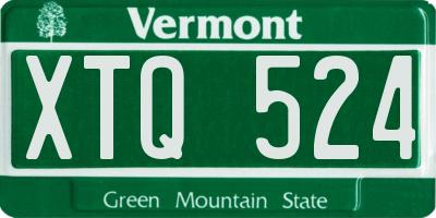 VT license plate XTQ524