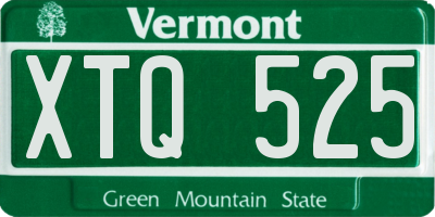 VT license plate XTQ525