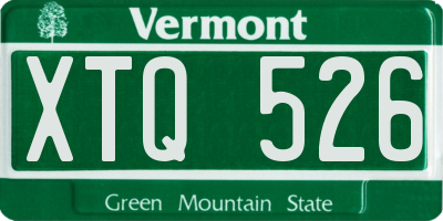 VT license plate XTQ526