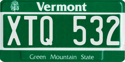 VT license plate XTQ532