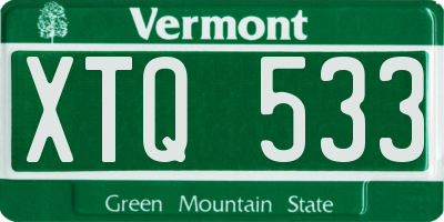 VT license plate XTQ533