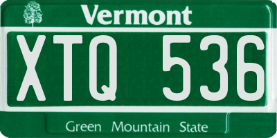 VT license plate XTQ536
