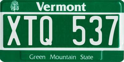VT license plate XTQ537
