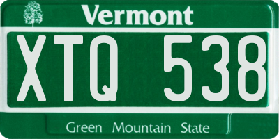 VT license plate XTQ538