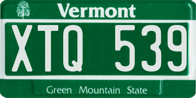 VT license plate XTQ539