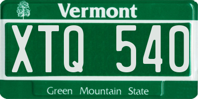 VT license plate XTQ540