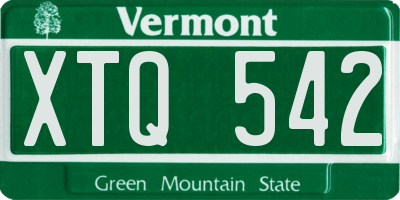 VT license plate XTQ542