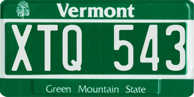 VT license plate XTQ543