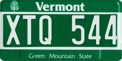 VT license plate XTQ544