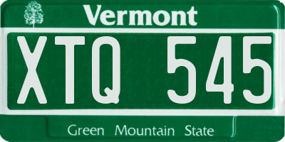 VT license plate XTQ545