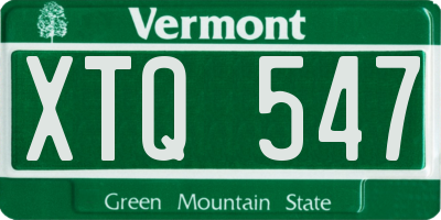 VT license plate XTQ547