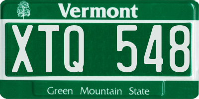 VT license plate XTQ548