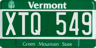 VT license plate XTQ549