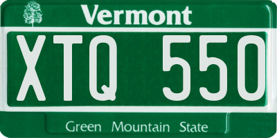VT license plate XTQ550
