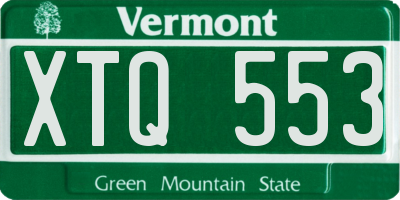 VT license plate XTQ553