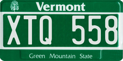 VT license plate XTQ558