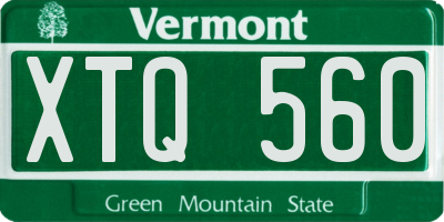 VT license plate XTQ560