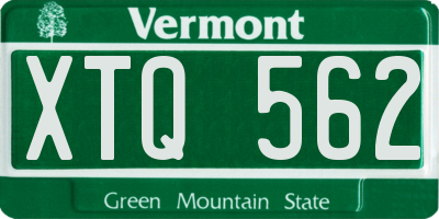 VT license plate XTQ562