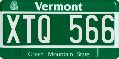 VT license plate XTQ566