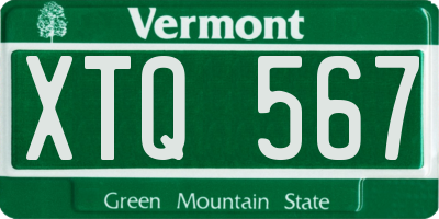 VT license plate XTQ567