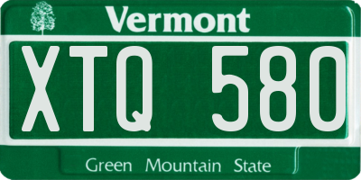 VT license plate XTQ580