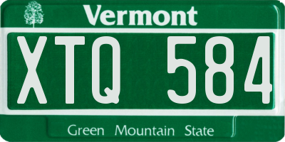 VT license plate XTQ584