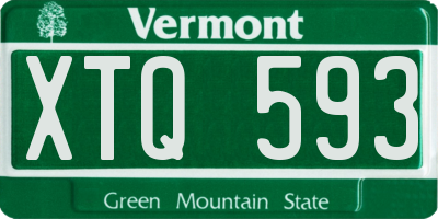 VT license plate XTQ593