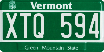 VT license plate XTQ594