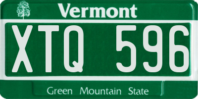 VT license plate XTQ596