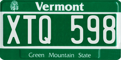VT license plate XTQ598