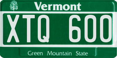 VT license plate XTQ600